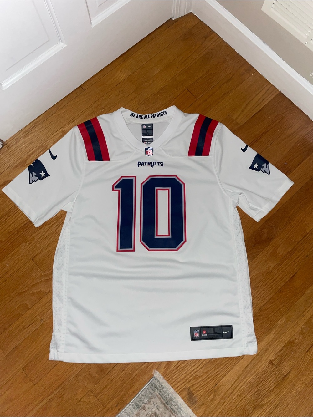 White Patriots Jones #10 Football Jersey